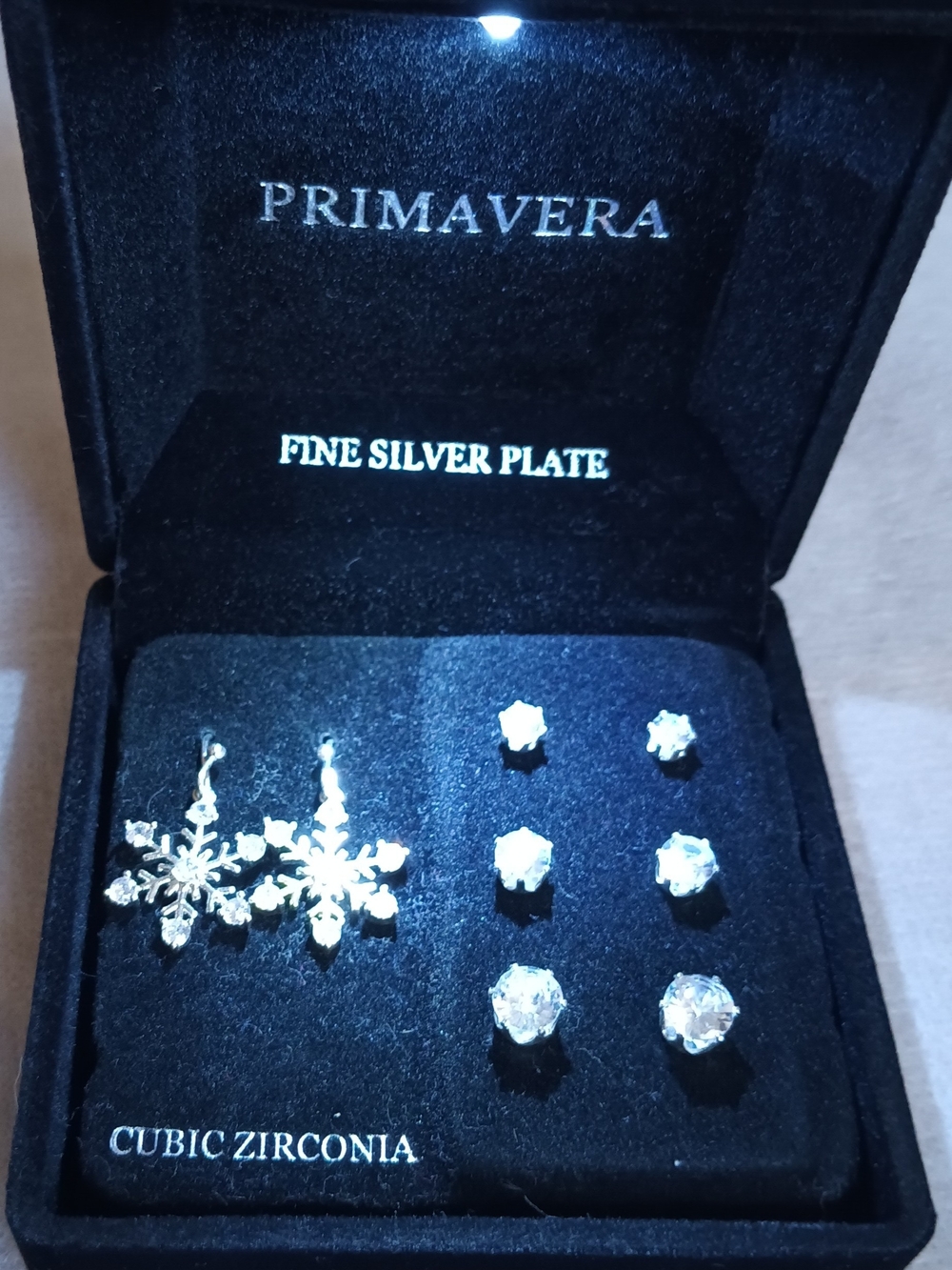PRIMAVERA FINE SILVER PLATE EARRINGS & STUDS BOXED SET